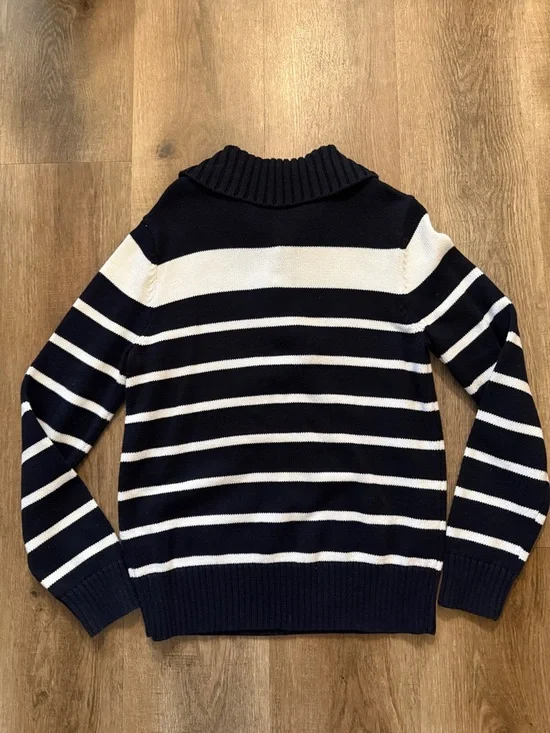 Lauren Ralph Lauren navy & white nautical striped cotton sweater Size Small - Picture 4 of 10